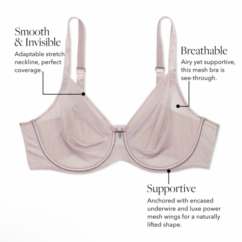 Curvy Couture Sheer Mesh Unlined Underwire - Picture 7 of 10